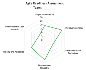 Team Readiness Assessment:  A detailed assessment of a team or groups of team's readiness (exhibiting an environment that will allow agile practices to provide great value).